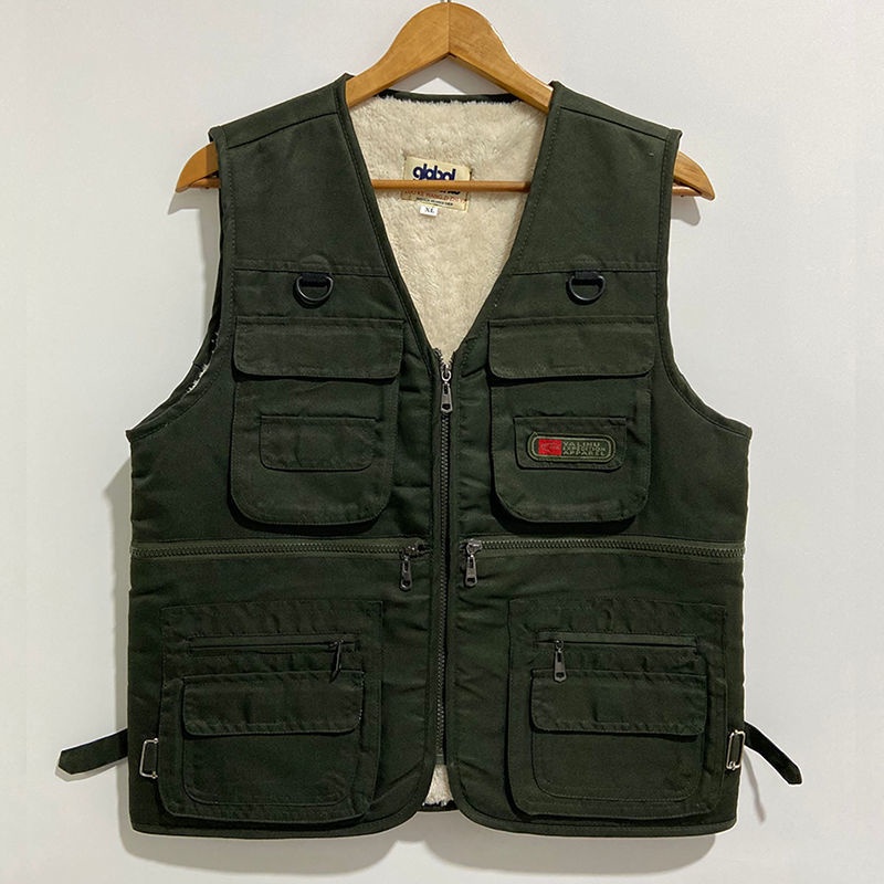 Áo khoác ghi lê bằng cotton lót nhung thời trang mùa đông cho nam