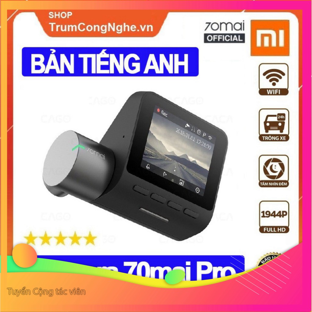 GIÁ CỰC ĐÃ Camera Hành Trình ô tô Xiaomi 70mai Pro Siêu Nét độ phân giải 1944P - Phiên Bản Tiếng Anh GIÁ CỰC ĐÃ | WebRaoVat - webraovat.net.vn