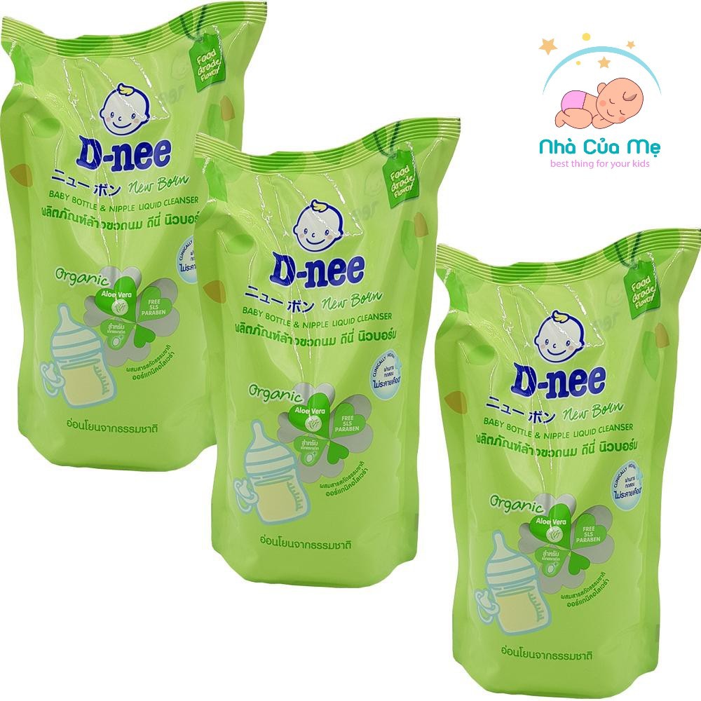Set 3 túi nước rửa bình sữa Dnee 600ml