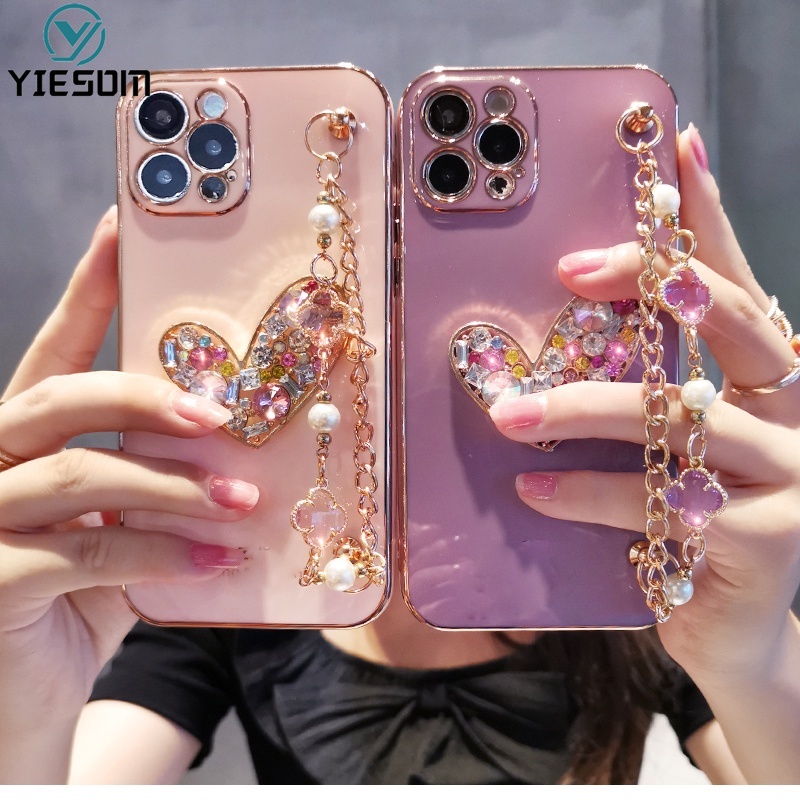 Ốp Điện Thoại Silicon Dẻo Đính Đá Hình Bướm Sang Trọng Cho iPhone 13 12 Mini 11 12 13 Pro Max XR X XS 6 7 8 Plus
