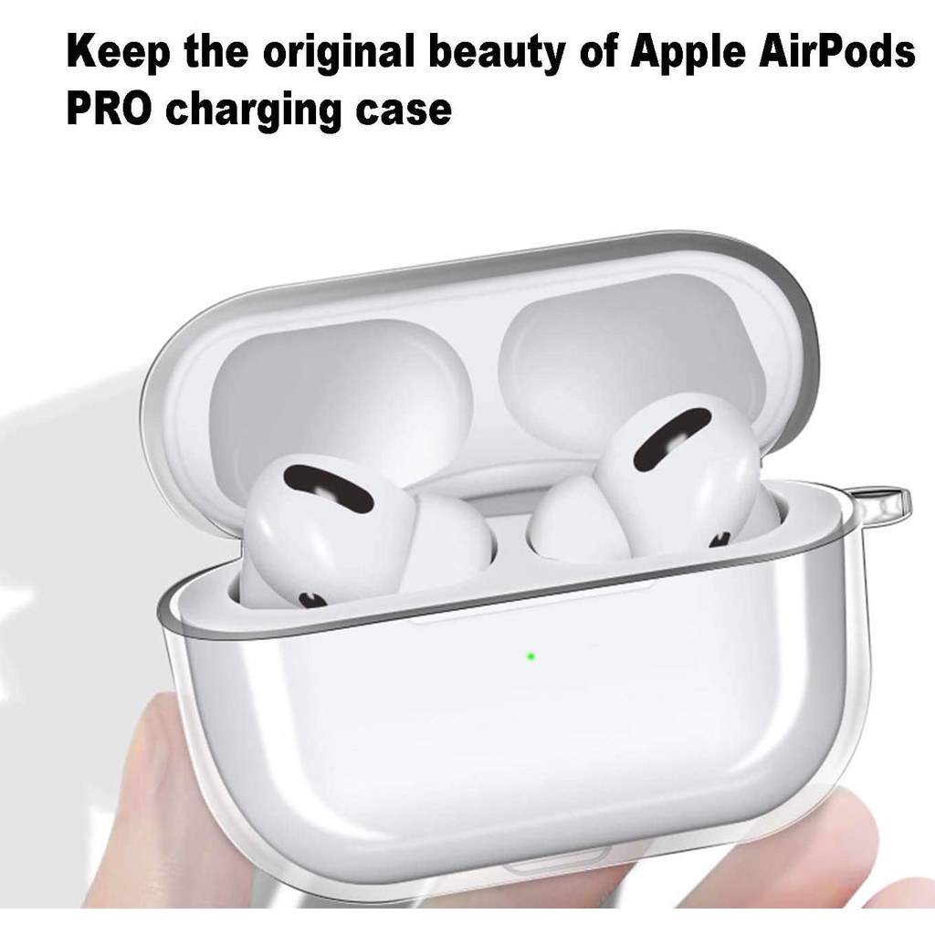 Vỏ bảo vệ hộp sạc tai nghe SPRISE trong suốt có móc khóa thích hợp cho Airpods Pro