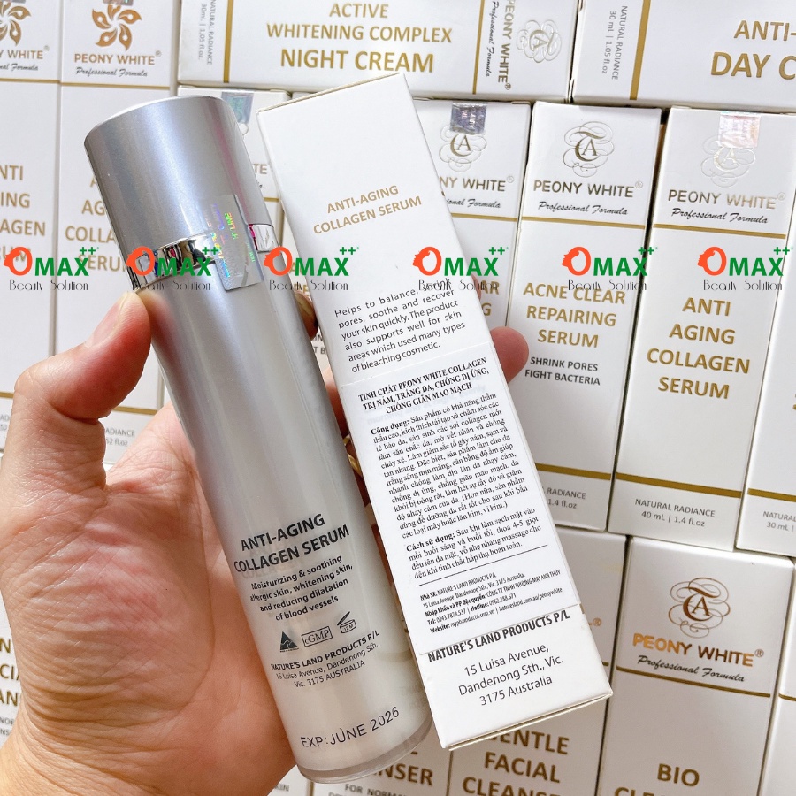 TINH CHẤT PEONY WHITE COLLAGEN - ANTI AGING - GIẢM NÁM - TRẮNG DA - CHỐNG DỊ ỨNG - CHỐNG GIÃN MAO MẠCH 40-45ml