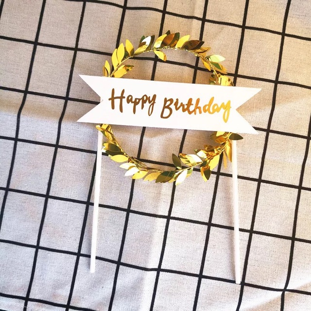 Phụ Kiện Trang Trí Bánh Kem Chữ Happy Birthday Dễ Thương