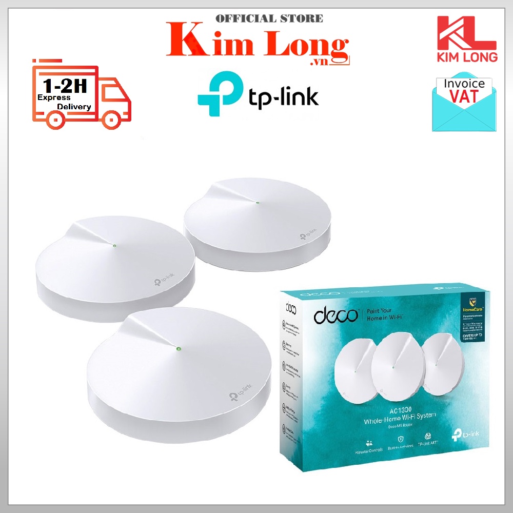 Hệ thống Wifi Mesh TP-LINK AC1300 DECO M5 3 Pack (3 cái) - Bảo hành 2 năm FPT