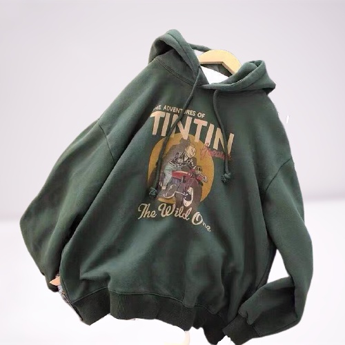 Áo Hoodie Nỉ Nam Nữ Hình Tin Tin Chạy Xe, Áo Khoác Nỉ Chất Dày Dặn Phong Cách Anne Boutique Mã 693