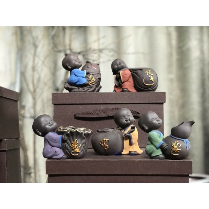 Tượng chú tiểu chậu gốm Phúc Lộc Thọ An Khang | BigBuy360 - bigbuy360.vn