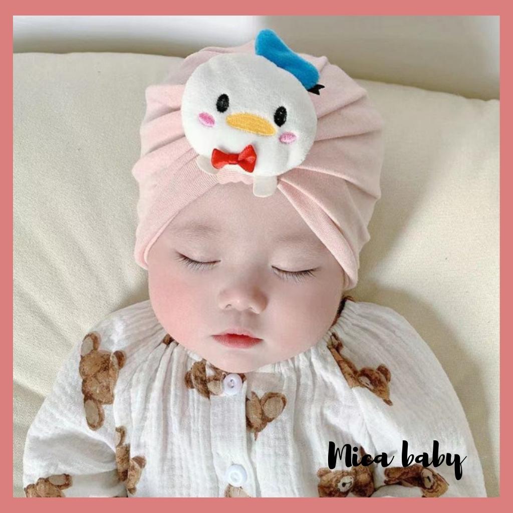 Mũ turban cho bé chất cotton đính hình thú đáng yêu MTB171 Mica baby