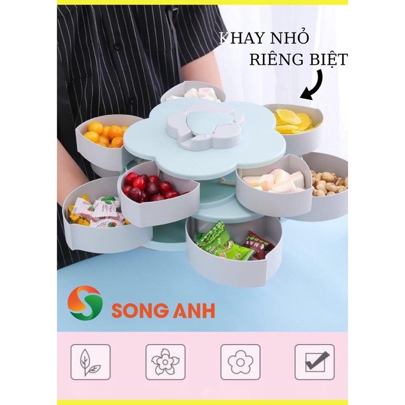 Khay Đựng Bánh Kẹo Tết 2 Tầng Hàng Việt Nam Chất Lượng Cao.