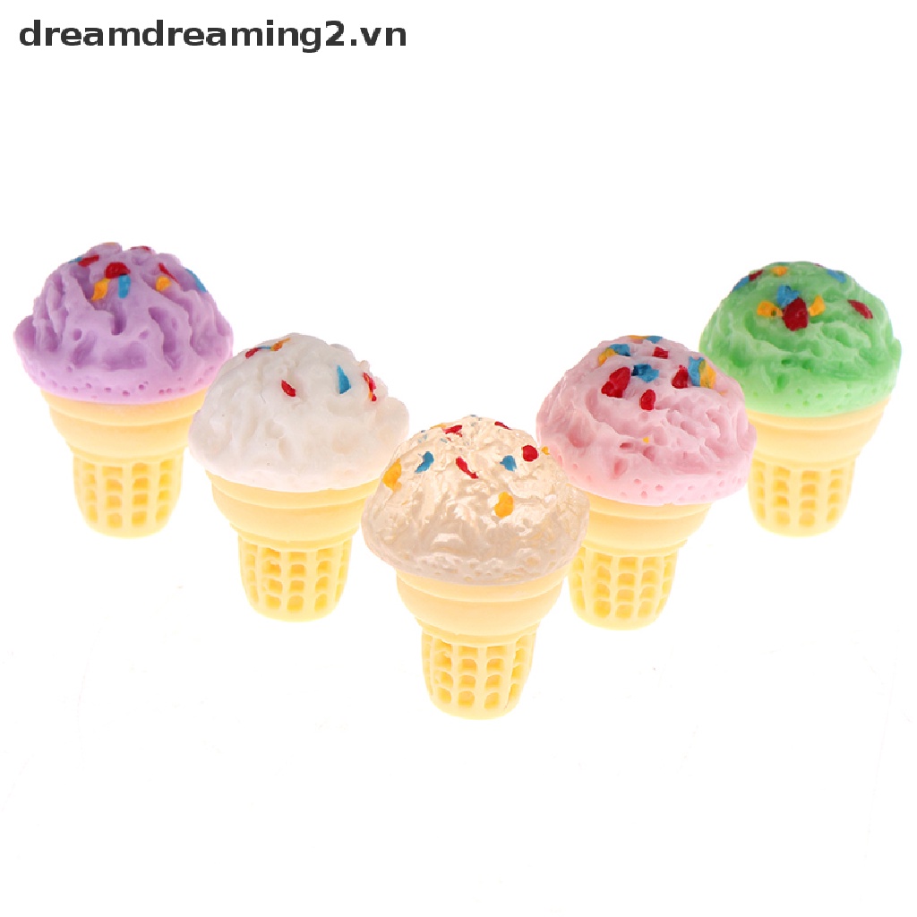 Bộ 5 Que Kem mini Nhiều Màu Sắc Dùng Trang Trí Nhà Cửa