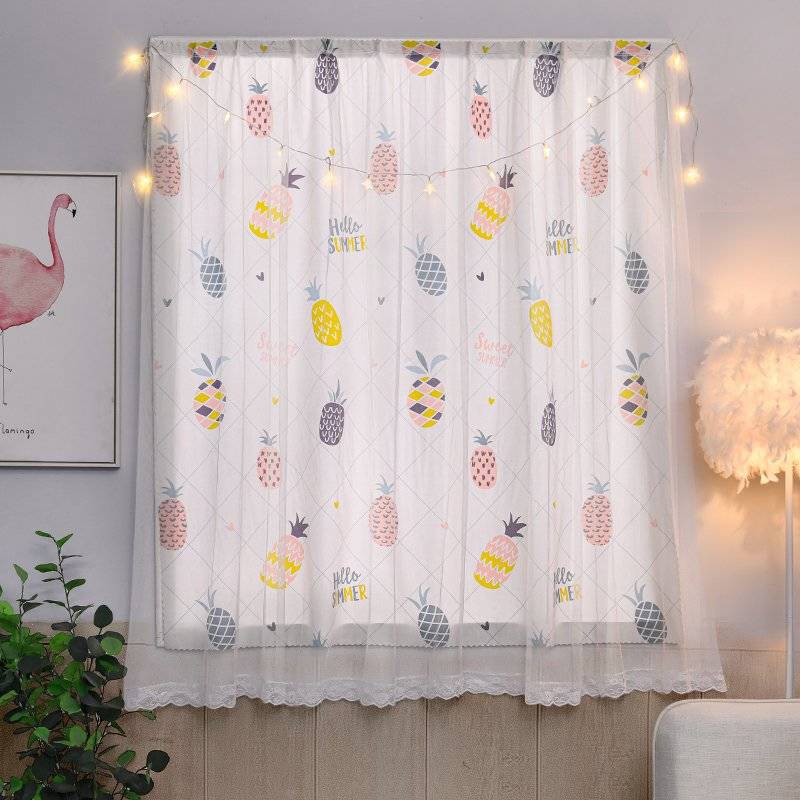 Velcro rèm cửa miễn phí cài đặt phòng ngủ cô gái dán nhỏ đơn giản che cửa sổ đôi