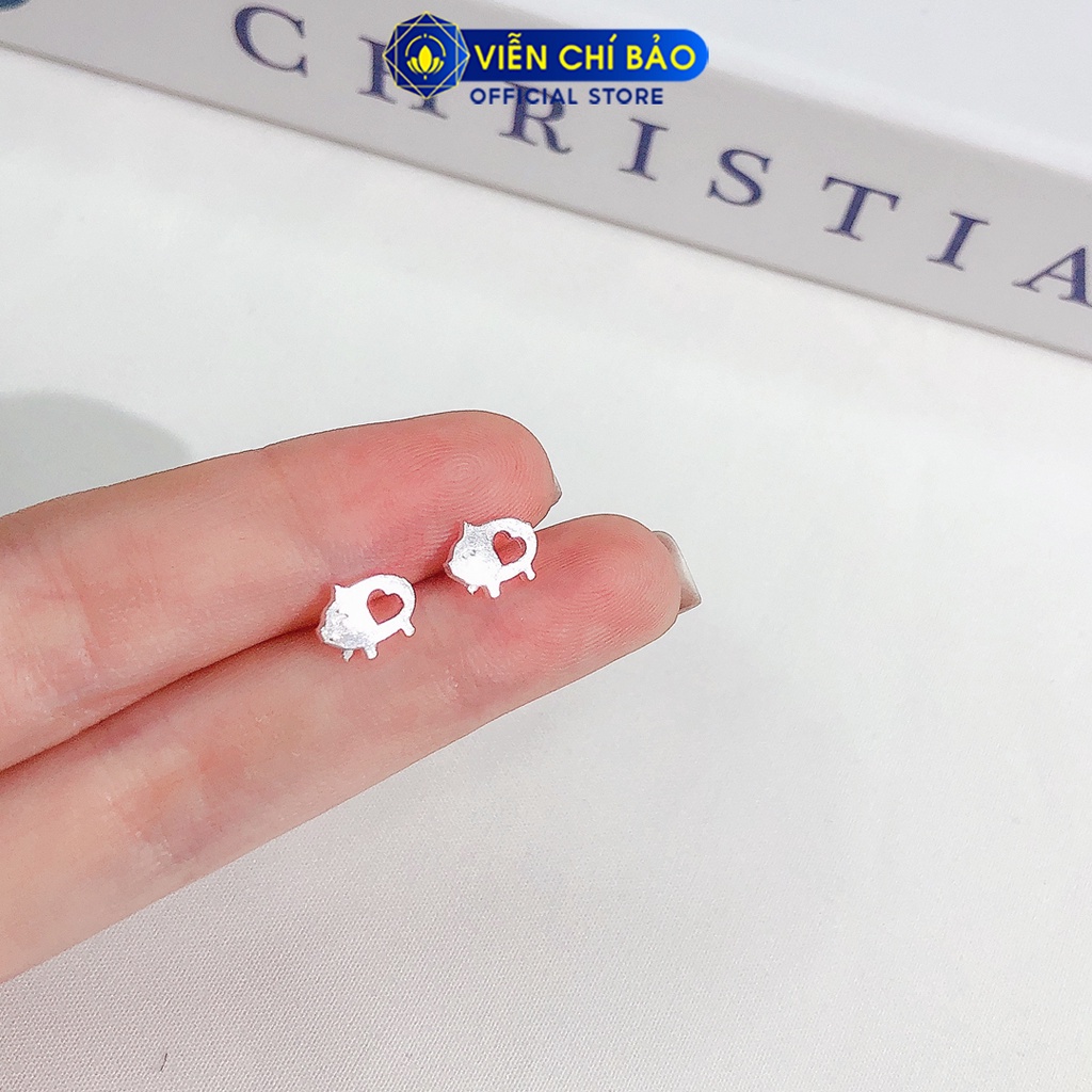 Bông tai heo xinh chất liệu bạc 925 thời trang phụ kiện trang sức nữ Viễn Chí Bảo E054