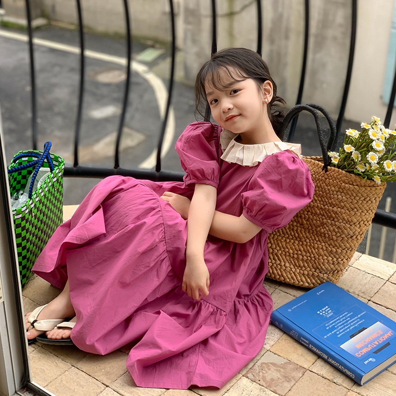 Đầm xòe IQ ANGEL tay phồng thời trang xinh xắn cho bé gái