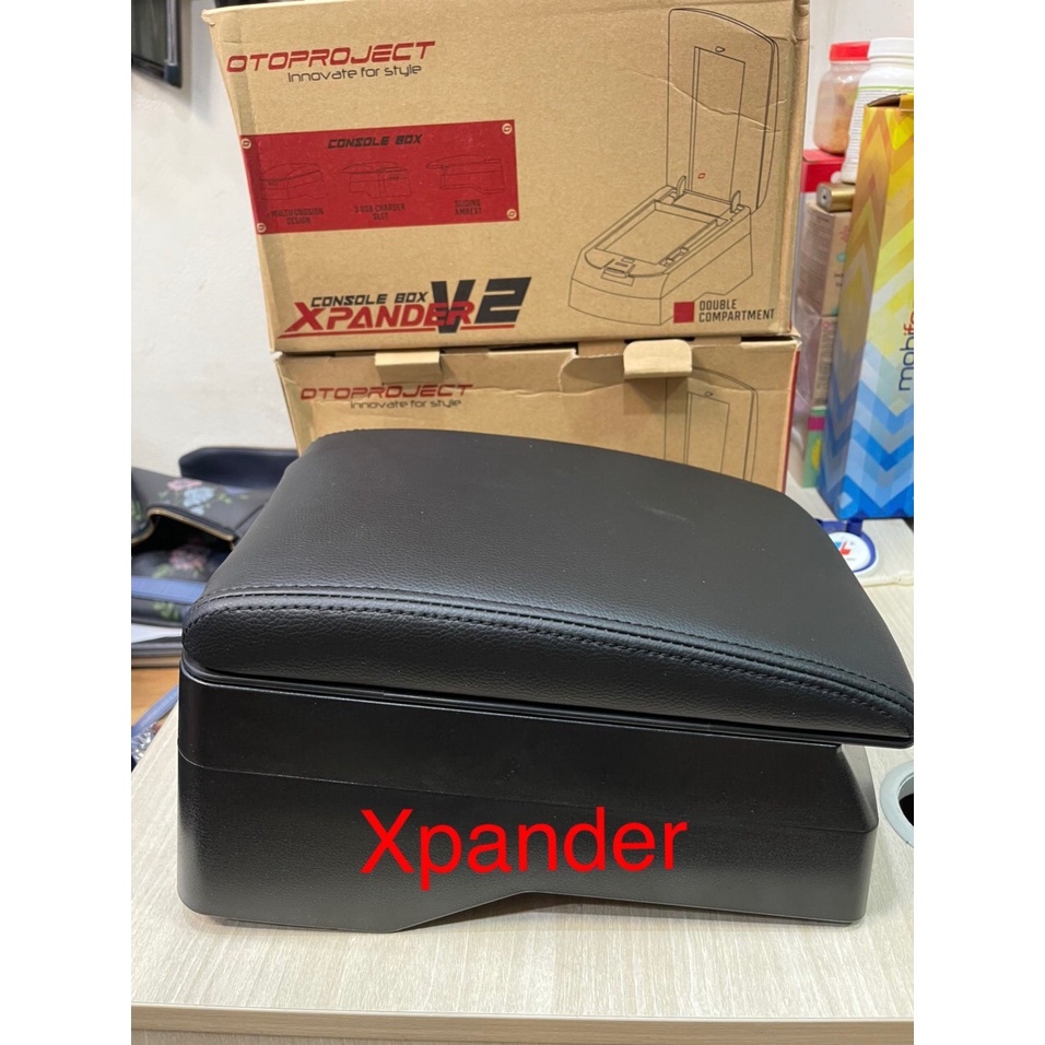 Hộp Tỳ Tay mẫu cao V2 Xe Mitsu Xpander có cổng USB lắp đặt dễ dàng- tỳ đế cao
