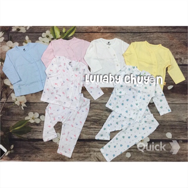 Bộ dài tay bé trai/gái cài lệch lullaby 1M-18M