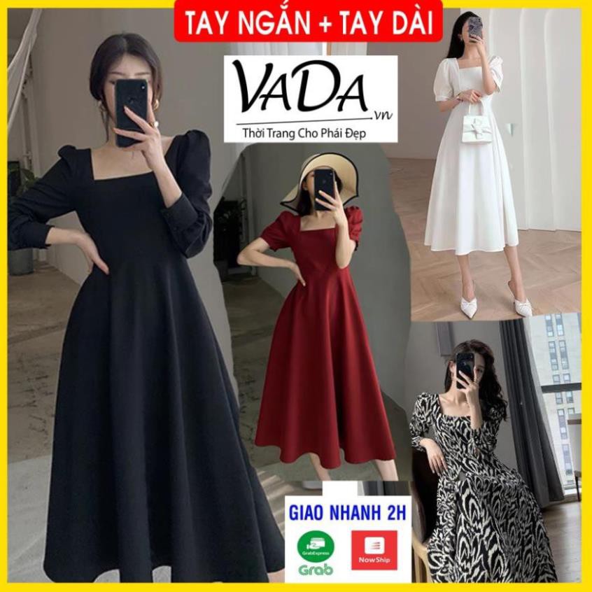 Đầm Xòe Dự Tiệc, Cổ Vuông 2021 hàng đẹp cao cấp tại xưởng may Thời Trang VADA - Đ999 Xịn