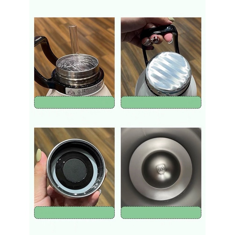 Bình giữ nhiệt inox cao cấp Ty.eso có ống hút và quai xách dung tích