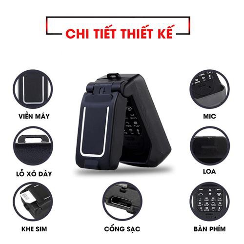 Điện Thoại Cho Trẻ Con Nắp Gập LONG-CZ J9 Độc Lạ Kết Nối Smartphone