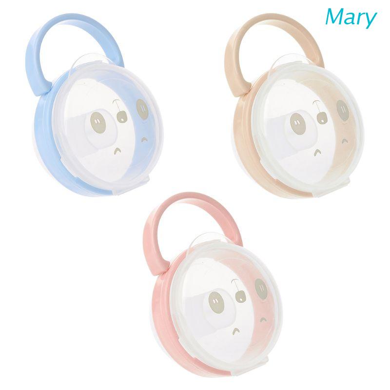 Hộp đựng ti giả em bé trong suốt chống bụi hình gấu trúc hoạt hình gọn nhẹ