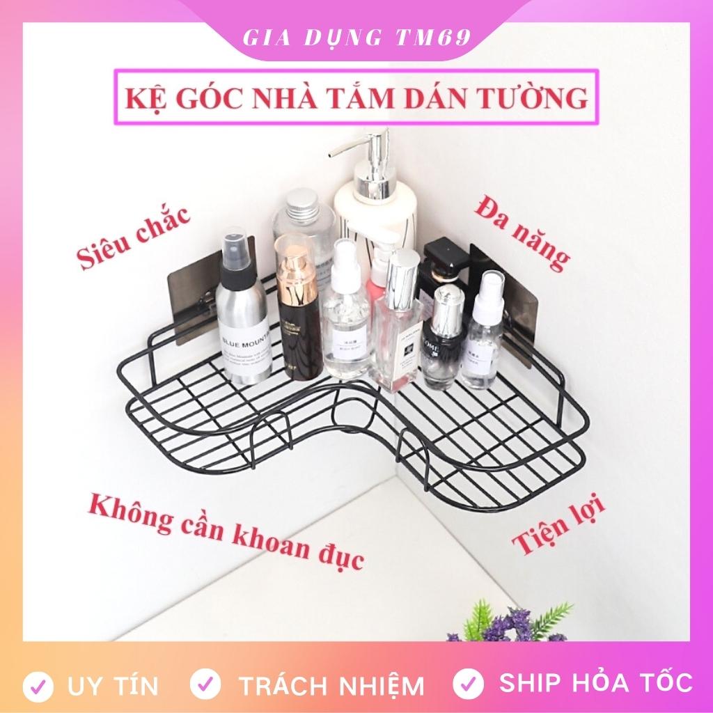 Kệ Góc Nhà Tắm Dán Tường Sắt Đa Năng Thông Minh Tam Giác Để Đồ Phòng Tắm Gia Vị Nhà Bếp Không Cần Khoan Đục