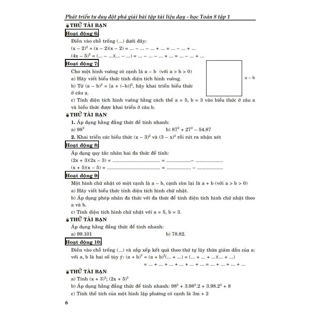 Sách - Phát Triển Tư Duy Đột Phá Giải Bài Tập Tài Liệu Dạy Học Toán 8 Tập 1