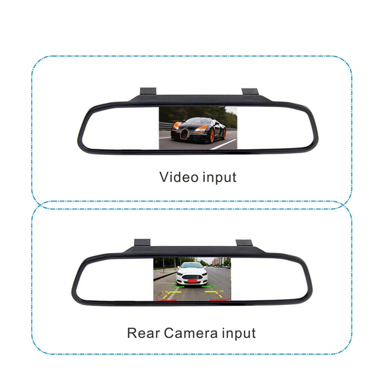Gương Chiếu Hậu Tích Hợp Camera 4.3Inch Hỗ Trợ Màn Hình LCD 2 Chiều Cho Xe Hơi