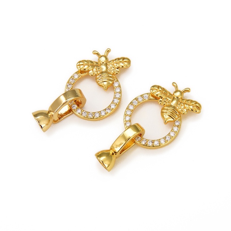 [K23D] Phụ kiện trang sức (DIY) - Chốt khóa 3 mẫu cách điệu nạm đá  làm vòng cổ vòng tay