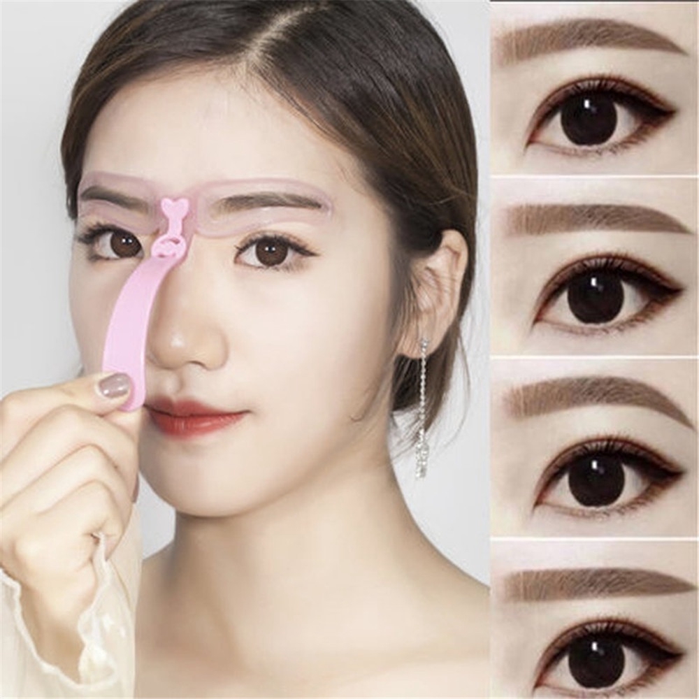 JUNE 8 Pairs Hot Sale Fashion Reusable Makeup Tool Beauty Eyebrow Stencils Kit