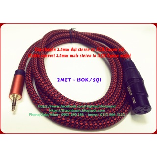 Cáp chuyển 3.5mm đực streo ra ngõ XLR/Canon cái (dây dù)