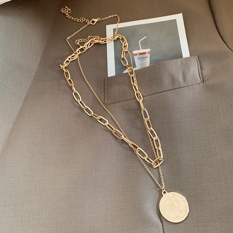 vòng cổ Hai Lớp Đính Đồng Xu C60