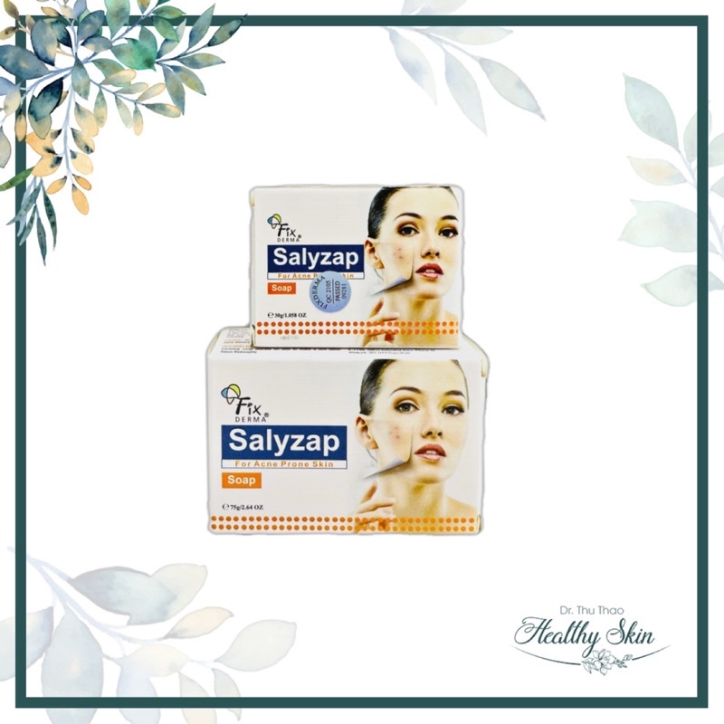 [30-75g] XÀ PHÒNG SALYZAP SOAP FIXDERMA - HỖ TRỢ LÀM SẠCH DA, GIẢM MỤN 30g và 75g