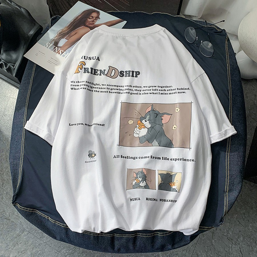 Áo thun phông tay lỡ form rộng TOM &amp; JERRY Unisex