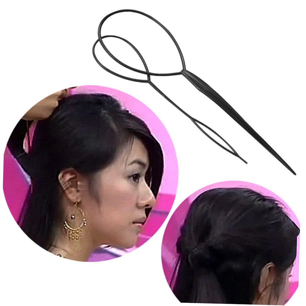 Dụng cụ tết tóc đuôi ngựa màu đen bằng nhựa tiện dụng dành cho nữ
