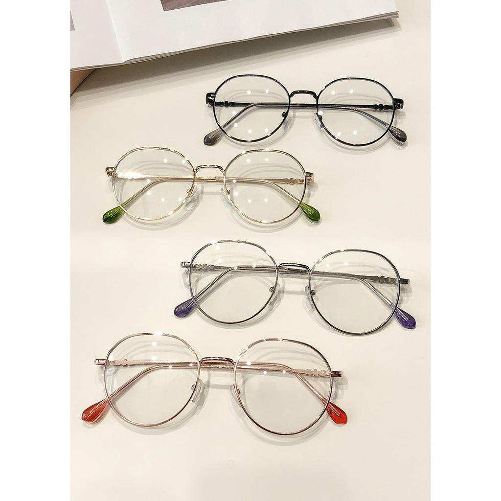 Kính mắt gọng kim loại tròng 0 độ chống ánh sáng xanh tia bức xạ sang trọng cho nữ mã 8030- kính giả cận nam nữ