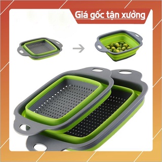 Bộ 2 rổ xếp gọn vuông cao cấp