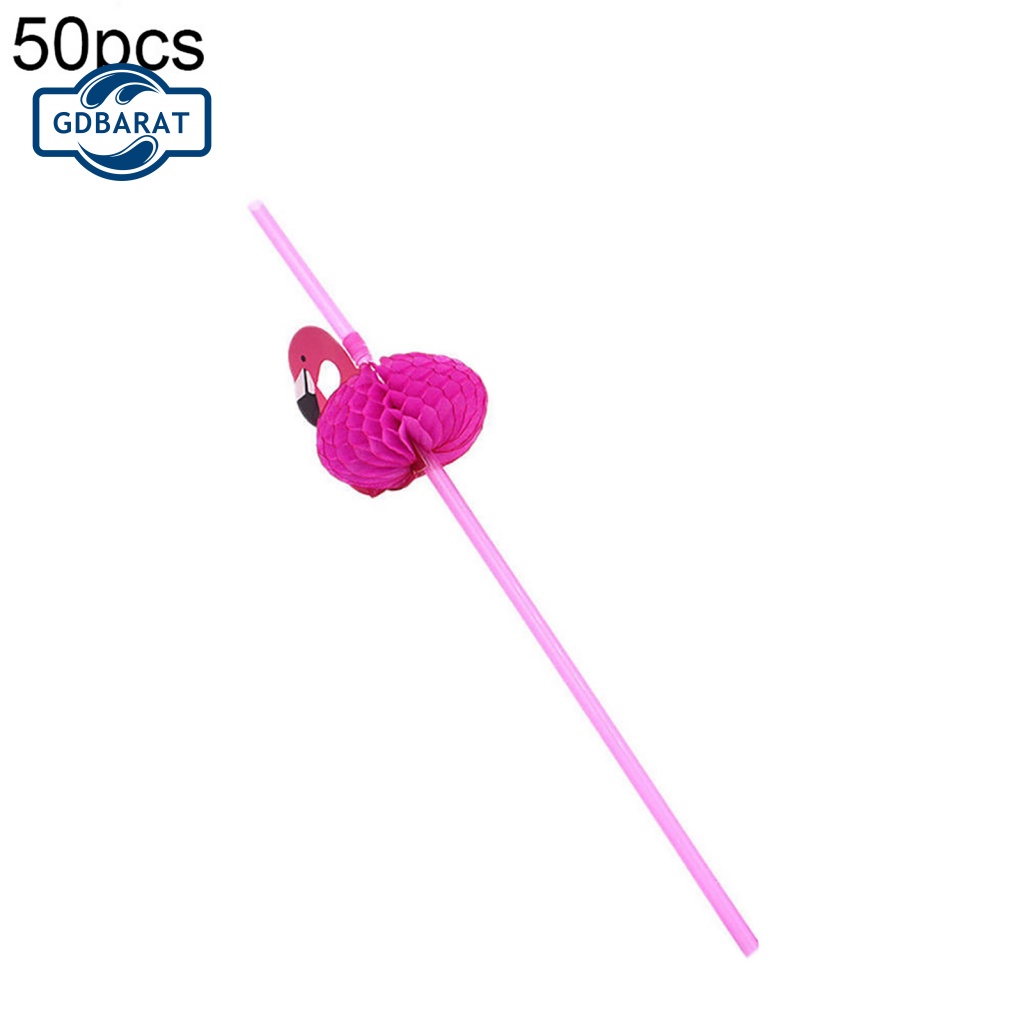 Bộ 50 Ống Hút Uống Cocktail Hình Chim Hồng Hạc