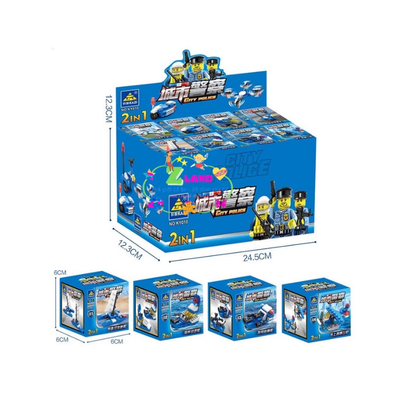 Bộ đồ chơi lắp ráp Lego City Police với 16 phiên bản mô hình các loại phương tiện xe cảnh sát vô cùng độc đáo