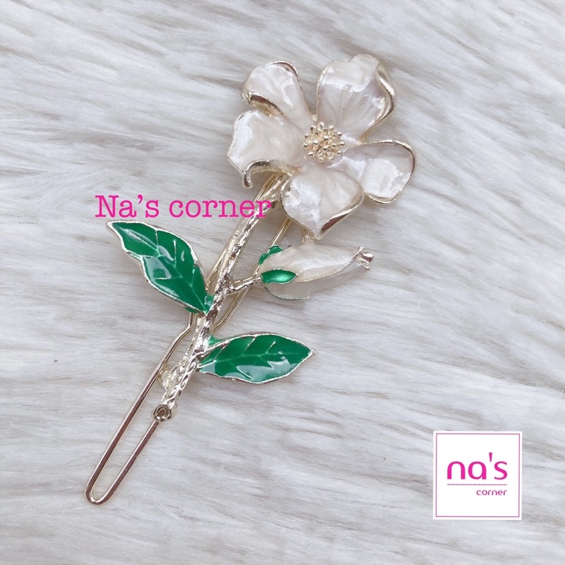 Kẹp tóc mái hoa kim loại