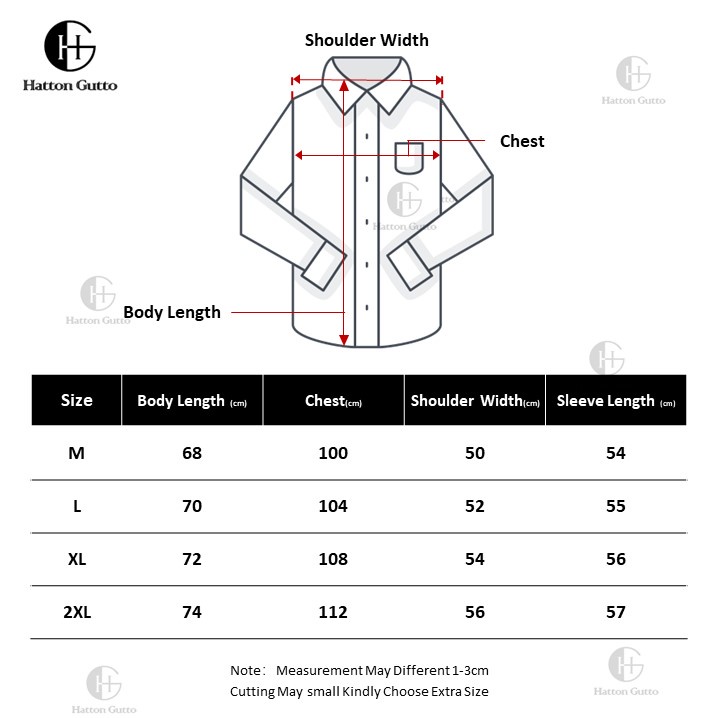 Hatton Gutto Áo Sơ Mi Nam Dài Tay Kẻ Sọc Baju Panjang Kasual