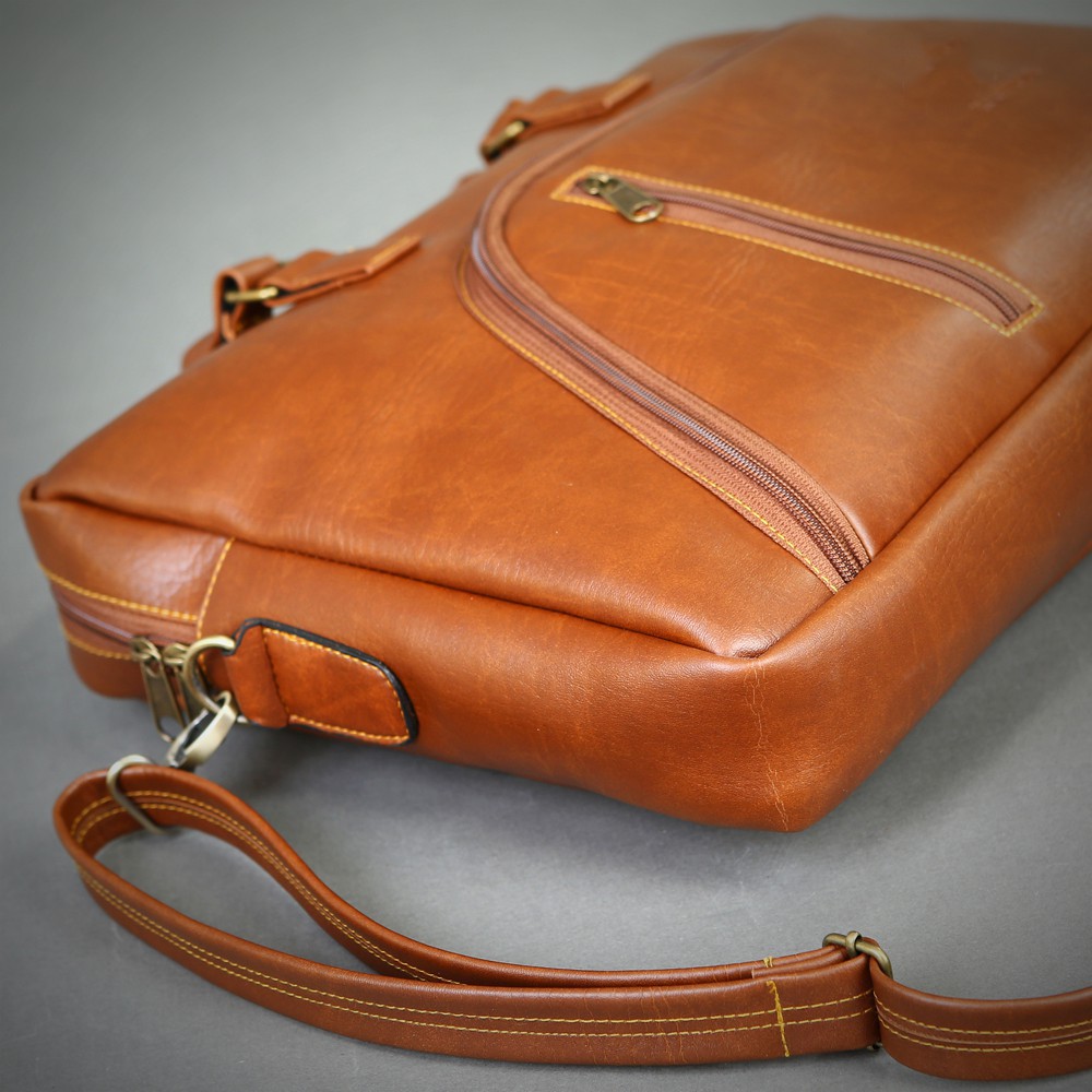 Cặp Da Nam Công Sở, Cặp Đựng Laptop 14 Inch Hanama Leo TG11 - 3 Lớp Chống Sốc | BigBuy360 - bigbuy360.vn