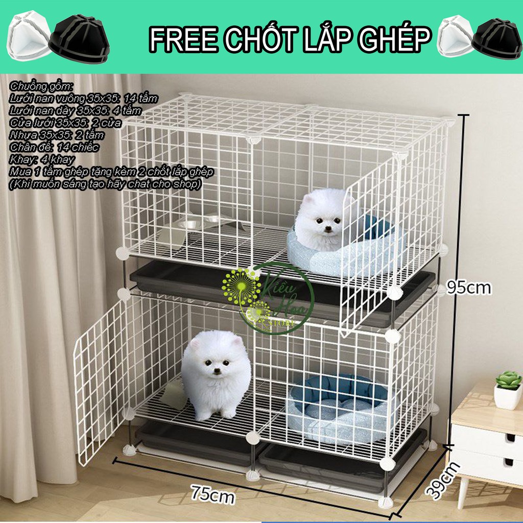 CHUỒNG QUÂY CHÓ, MÈO, THỎ LẮP RÁP (nhiều màu sắc lựa chọn, dễ lắp ráp) (Kiều Hoa Strore)