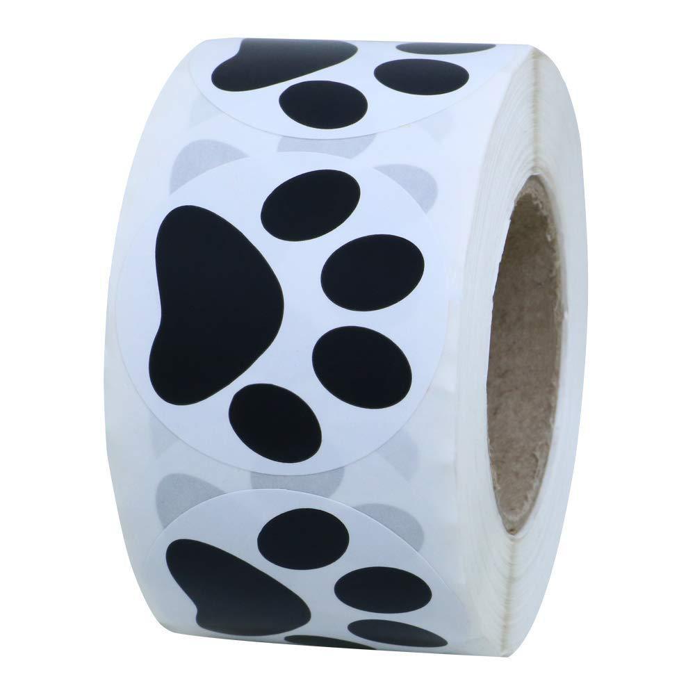 AUGUSTINE Miếng Dán 1 Inch In Họa Tiết Dấu Chân Chó / Mèo Màu Đen Trang Trí Đa Ứng Dụng