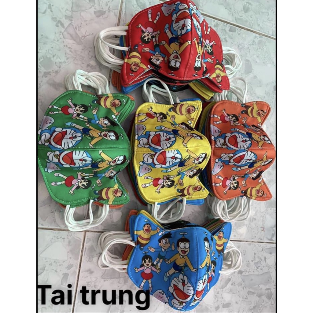 Khẩu Trang Vải 3 Lớp Cao Cấp có hình siêu nhân và công chúa Cho Bé trai, bé gái