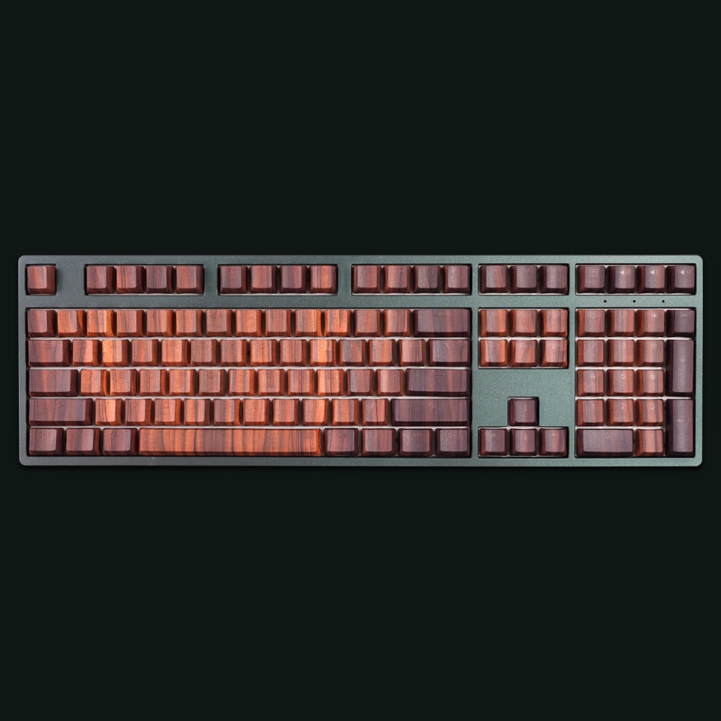 Giả gỗ Gỗ Keycaps Hồ sơ Cherry Truyền ánh sáng PBT Nhuộm Bàn phím cơ phụ Keycap