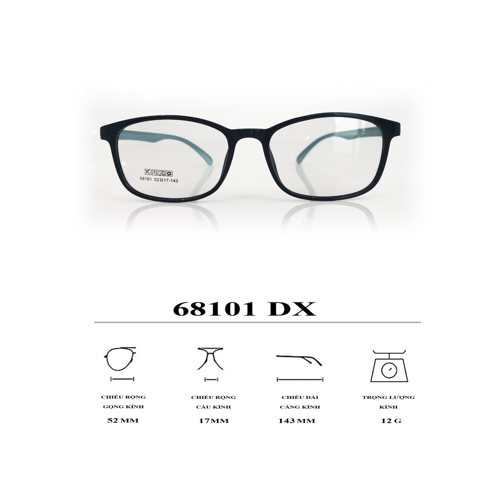 Gọng kính nhựa 68101 thời trang nam nữ siêu nhẹ siêu bền OURESS