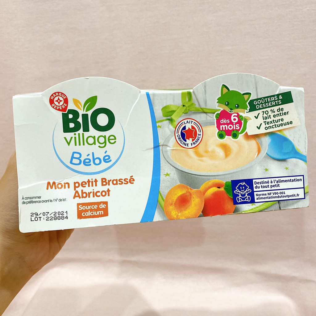 [Lẻ 1 hũ 100gr] Sữa chua / Váng sữa hữu cơ Bio Village BeBe 6M+ AIR 100gr_Date 12/2022 - 02/2023