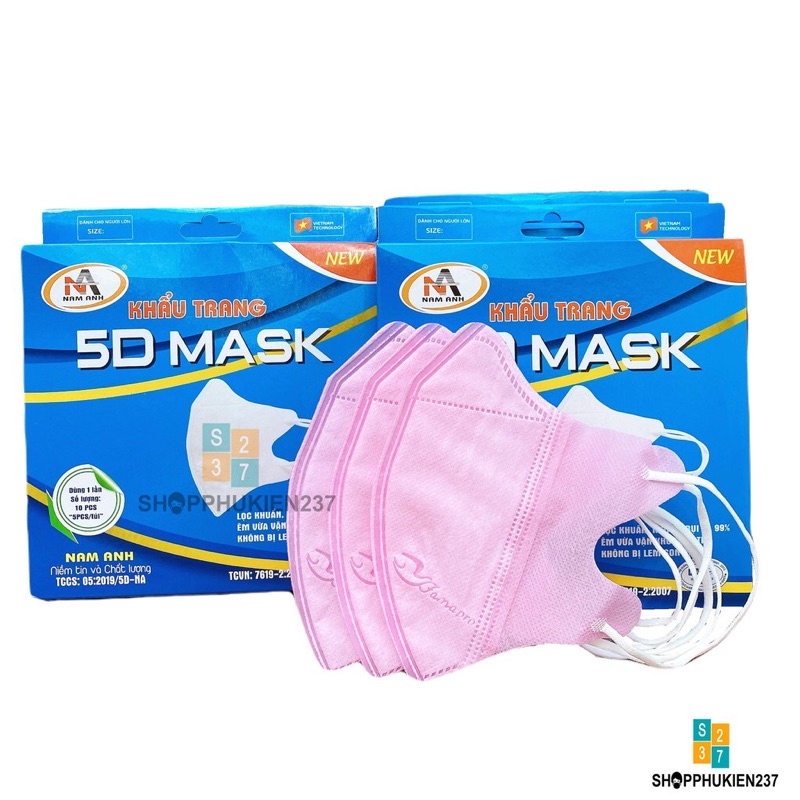 Hộp 10 cái khẩu trang 5D mask thuộc công ty Nam Anh Sài Gòn