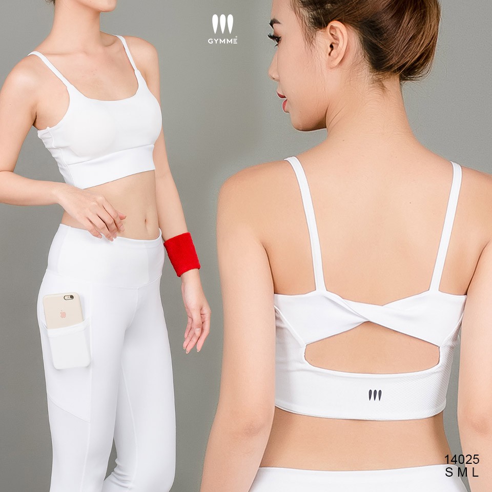 Áo tập gym yoga nữ dáng croptop thể thao sport bra hai dây GYMME - 14025