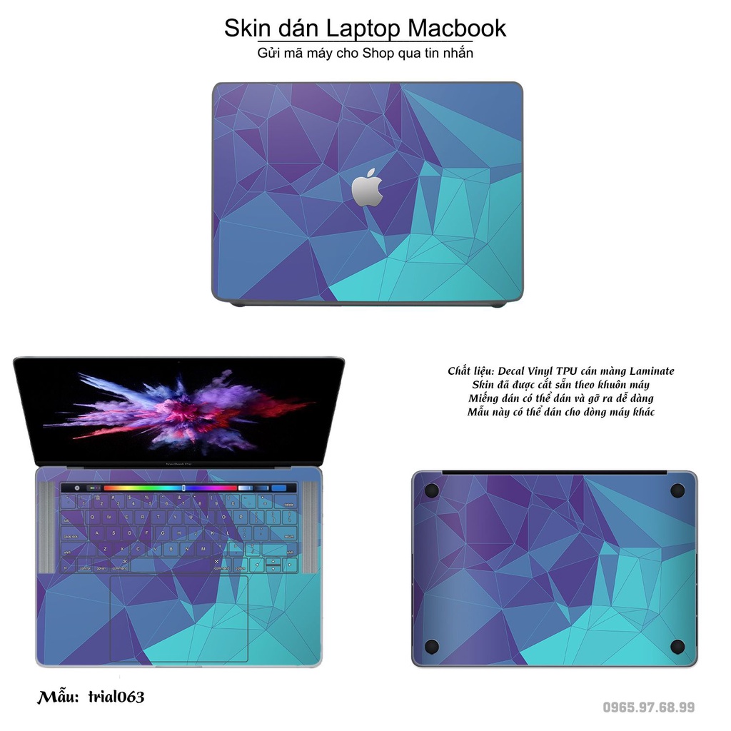 Skin dán Macbook mẫu Đa giác (đã cắt sẵn, inbox mã máy cho shop)