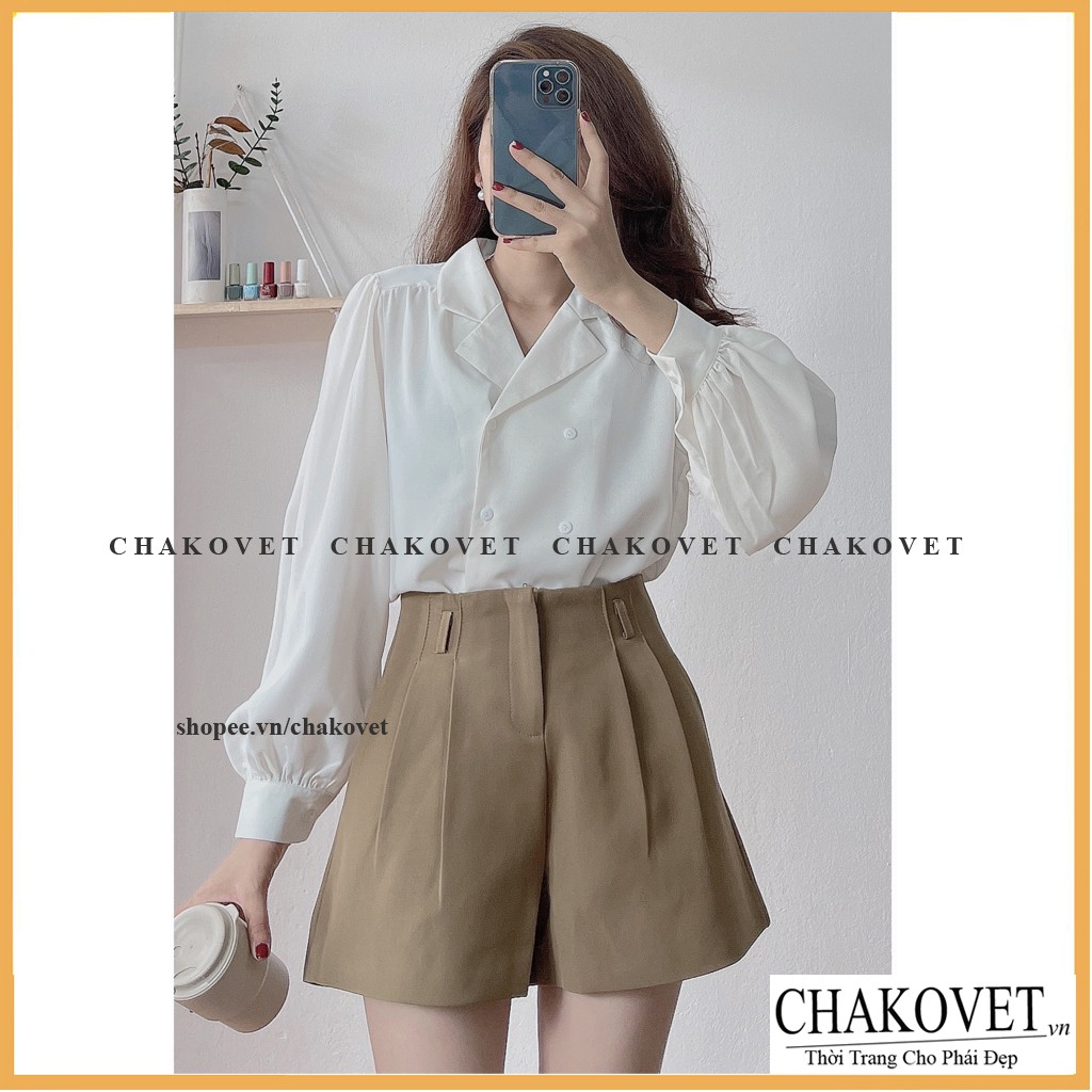 Sơ mi trắng tay dài Chakovet CKA848, kiểu áo nữ công sở cá tính | BigBuy360 - bigbuy360.vn