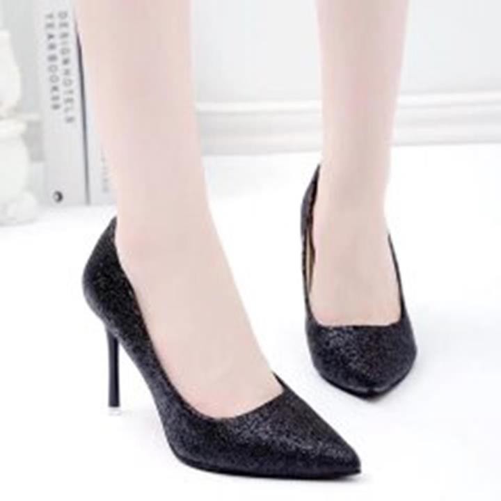 Giày cao gót bít mũi 7p chất liệu Satin nữ, công sở dễ mang dễ phối đồ [sản phẩm hình thật]